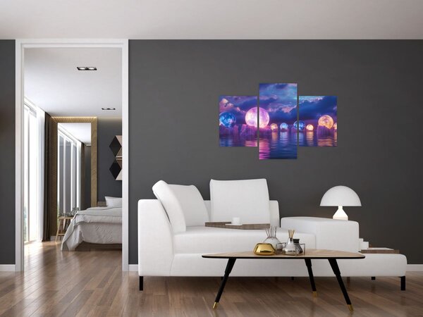 Slika - Planeti na vodi (90x60 cm)