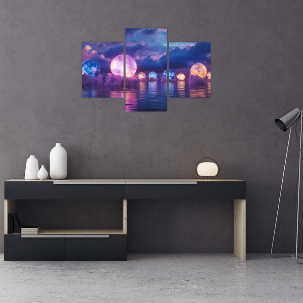 Slika - Planeti na vodi (90x60 cm)