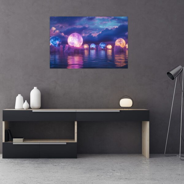 Slika - Planeti na vodi (90x60 cm)