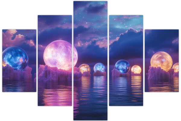 Slika - Planeti na vodi (150x105 cm)