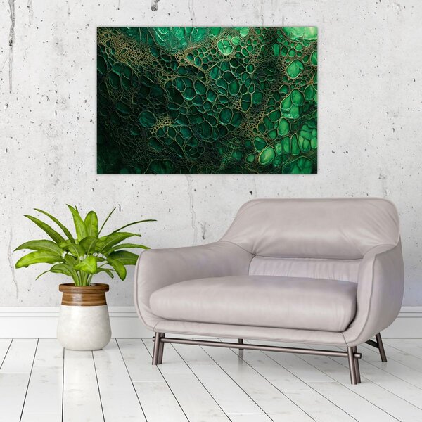 Slika - Zeleni mikroskopski prikaz (90x60 cm)