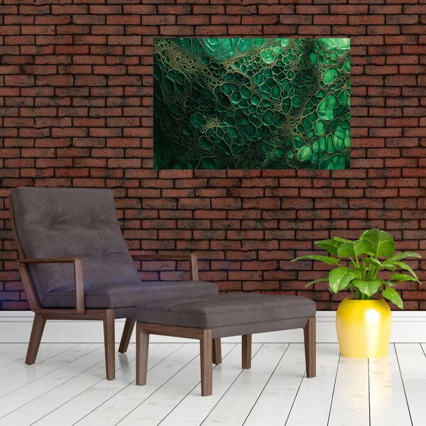 Slika - Zeleni mikroskopski prikaz (90x60 cm)