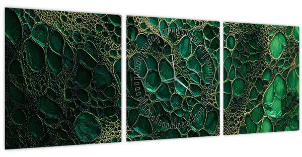 Slika - Zeleni mikroskopski prikaz (sa satom) (90x30 cm)