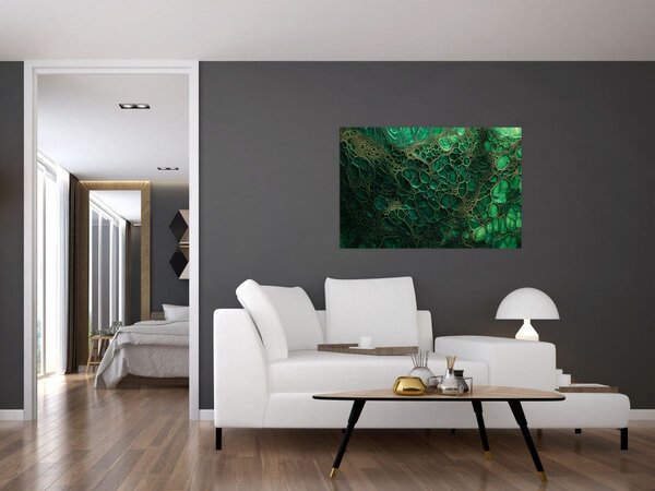 Slika - Zeleni mikroskopski prikaz (90x60 cm)