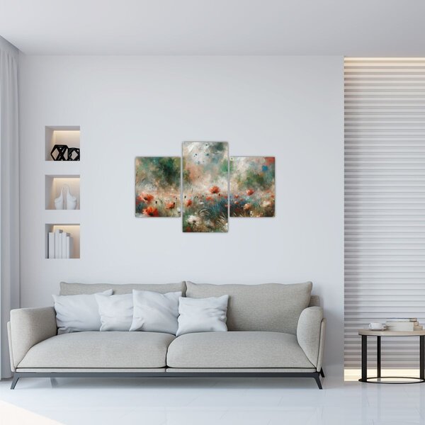 Slika – Apstrakcija polja s makovima (90x60 cm)