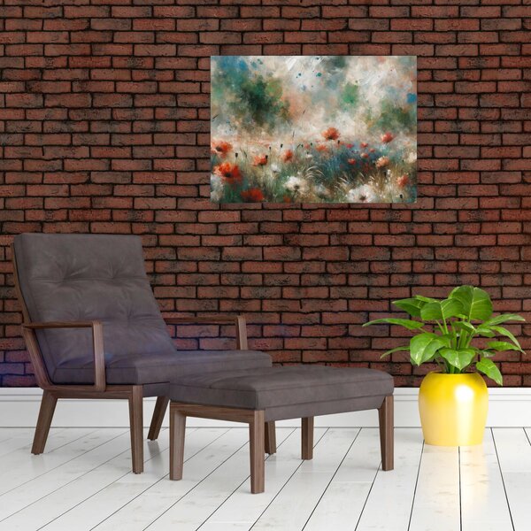 Slika – Apstrakcija polja s makovima (70x50 cm)