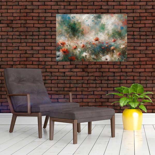 Slika – Apstrakcija polja s makovima (90x60 cm)