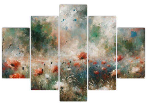 Slika – Apstrakcija polja s makovima (150x105 cm)