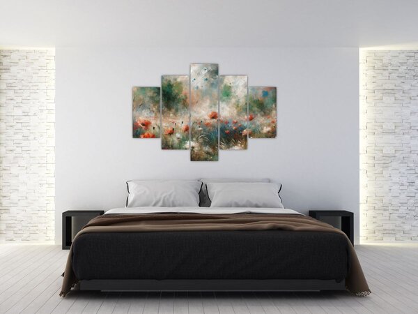 Slika – Apstrakcija polja s makovima (150x105 cm)