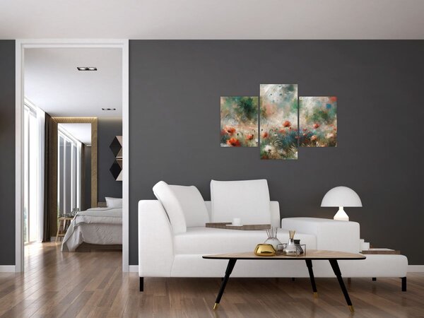 Slika – Apstrakcija polja s makovima (90x60 cm)