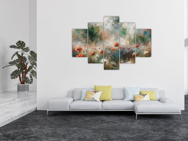Slika – Apstrakcija polja s makovima (150x105 cm)