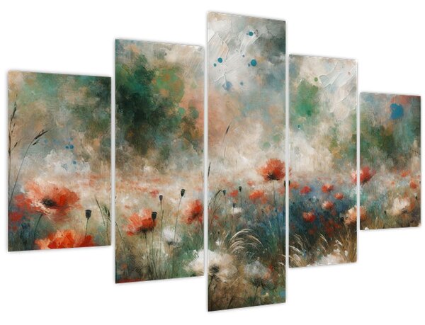 Slika – Apstrakcija polja s makovima (150x105 cm)