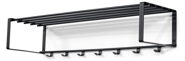 Crna metalna zidna vješalica s policom 100 cm Rex – Spinder Design