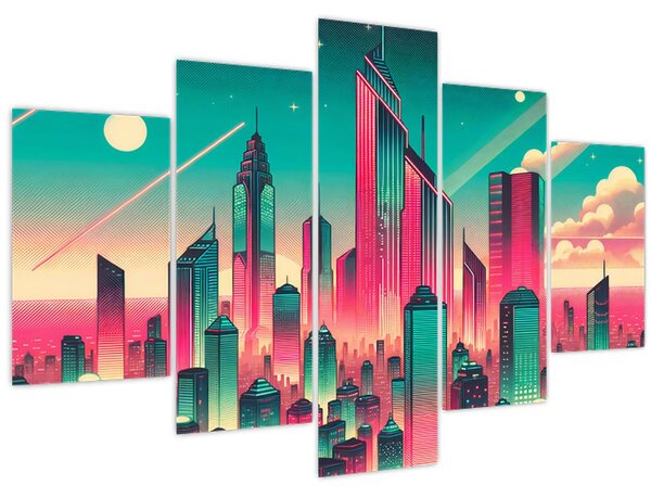Slika – Veliki grad u pop-art stilu (150x105 cm)