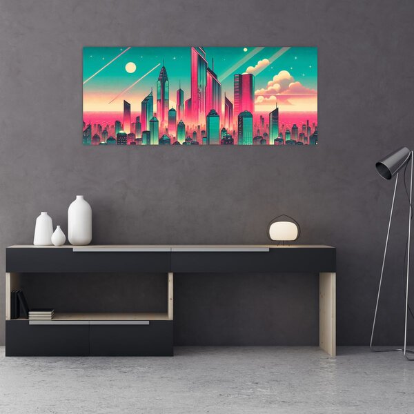 Slika – Veliki grad u pop-art stilu (120x50 cm)