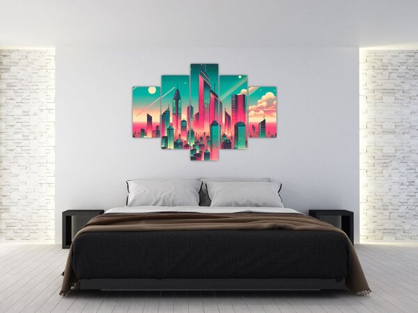 Slika – Veliki grad u pop-art stilu (150x105 cm)