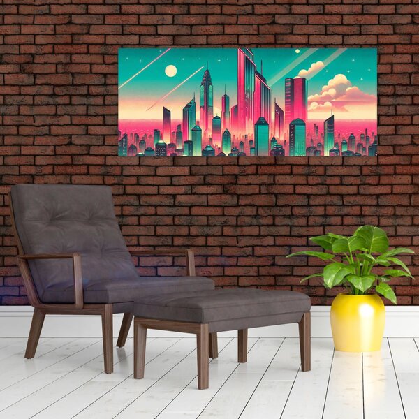 Slika – Veliki grad u pop-art stilu (120x50 cm)