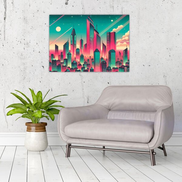 Slika – Veliki grad u pop-art stilu (70x50 cm)
