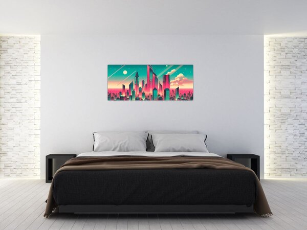 Slika – Veliki grad u pop-art stilu (120x50 cm)