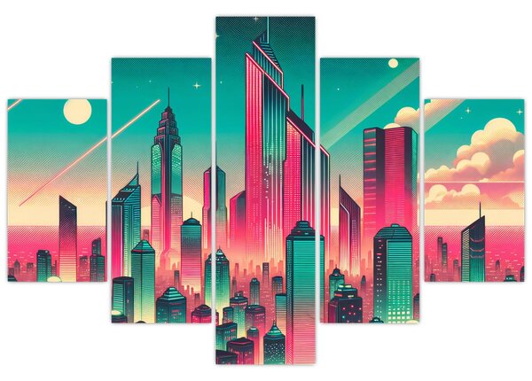 Slika – Veliki grad u pop-art stilu (150x105 cm)