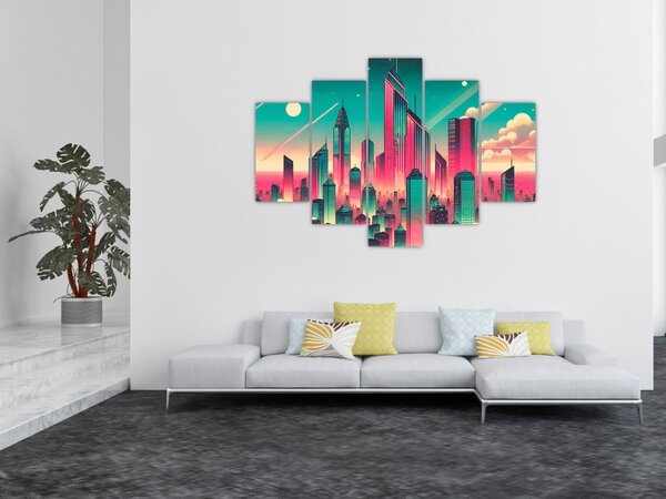 Slika – Veliki grad u pop-art stilu (150x105 cm)