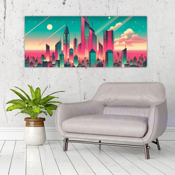 Slika – Veliki grad u pop-art stilu (120x50 cm)
