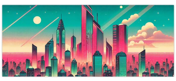 Slika – Veliki grad u pop-art stilu (120x50 cm)