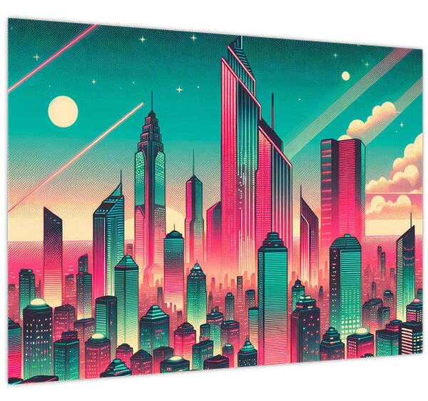 Slika – Veliki grad u pop-art stilu (70x50 cm)