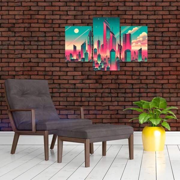 Slika – Veliki grad u pop-art stilu (90x60 cm)