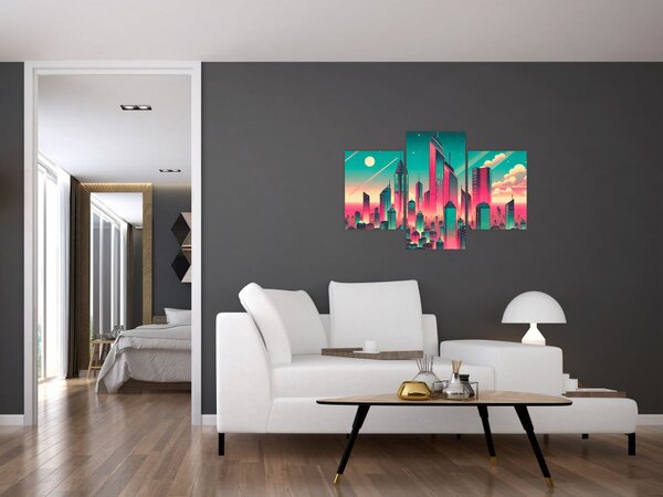 Slika – Veliki grad u pop-art stilu (90x60 cm)