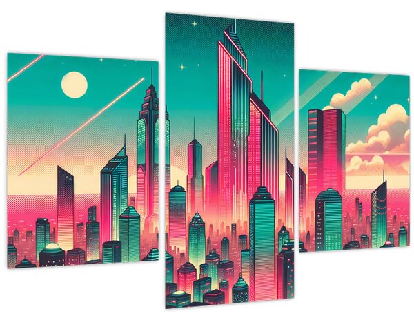 Slika – Veliki grad u pop-art stilu (90x60 cm)