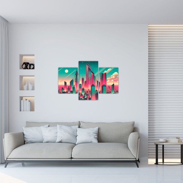 Slika – Veliki grad u pop-art stilu (90x60 cm)