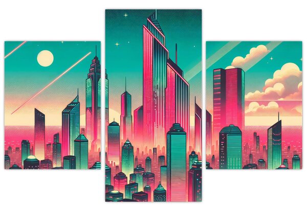 Slika – Veliki grad u pop-art stilu (90x60 cm)