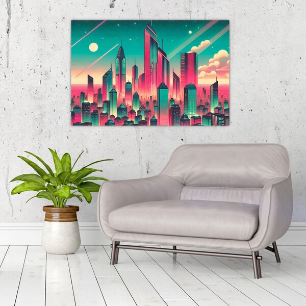 Slika – Veliki grad u pop-art stilu (90x60 cm)