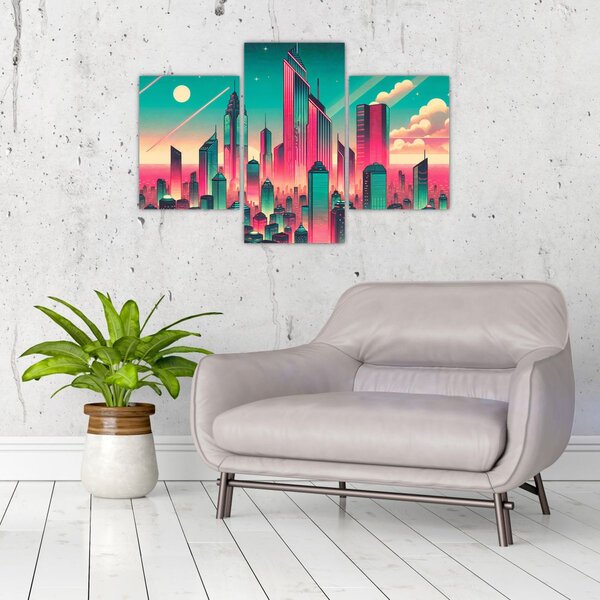 Slika – Veliki grad u pop-art stilu (90x60 cm)