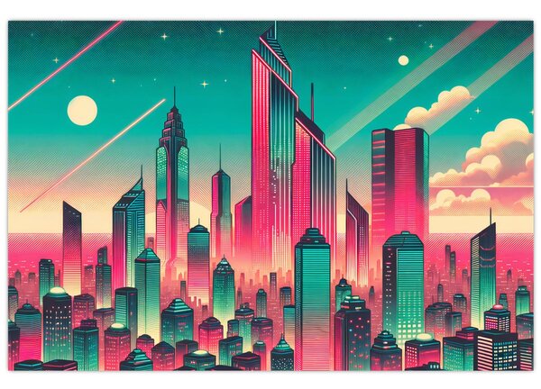 Slika – Veliki grad u pop-art stilu (90x60 cm)