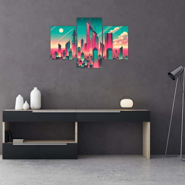 Slika – Veliki grad u pop-art stilu (90x60 cm)