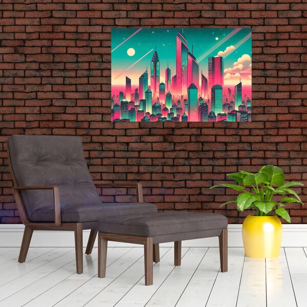 Slika – Veliki grad u pop-art stilu (90x60 cm)