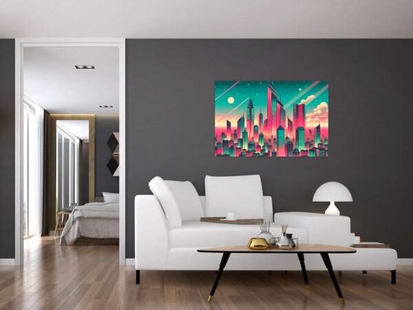 Slika – Veliki grad u pop-art stilu (90x60 cm)