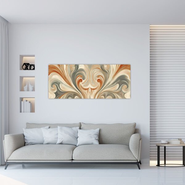 Slika - Vrtlozi u zemljanim tonovima (120x50 cm)