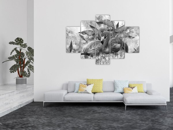 Slika - grafit flamingo (150x105 cm)