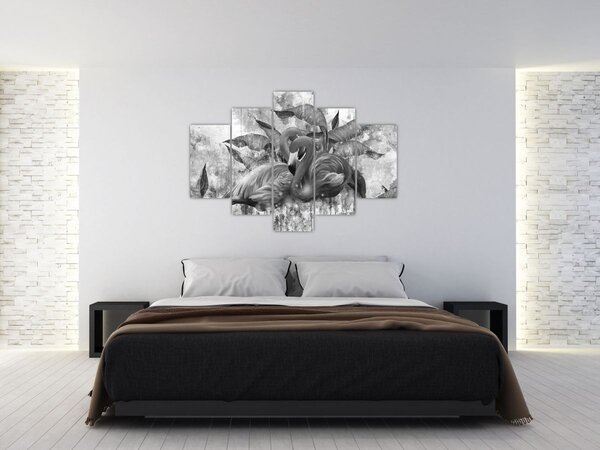 Slika - grafit flamingo (150x105 cm)