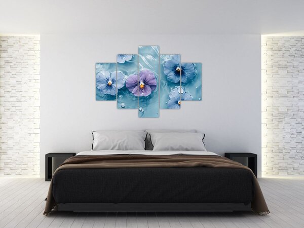 Slika - Ljubičice u vodi (150x105 cm)