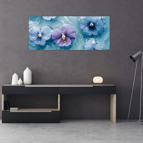 Slika - Ljubičice u vodi (120x50 cm)