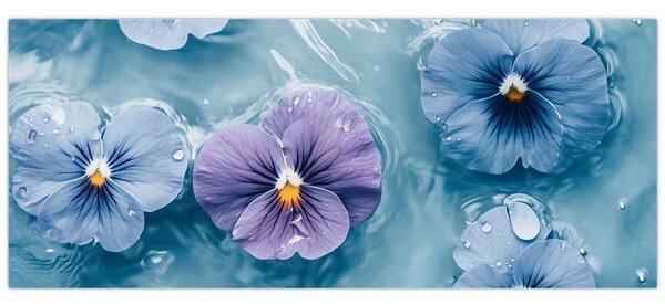 Slika - Ljubičice u vodi (120x50 cm)