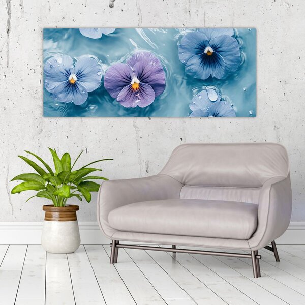 Slika - Ljubičice u vodi (120x50 cm)