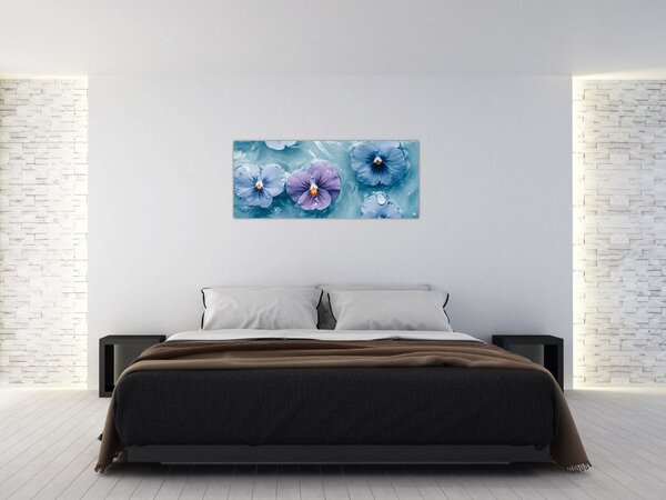 Slika - Ljubičice u vodi (120x50 cm)