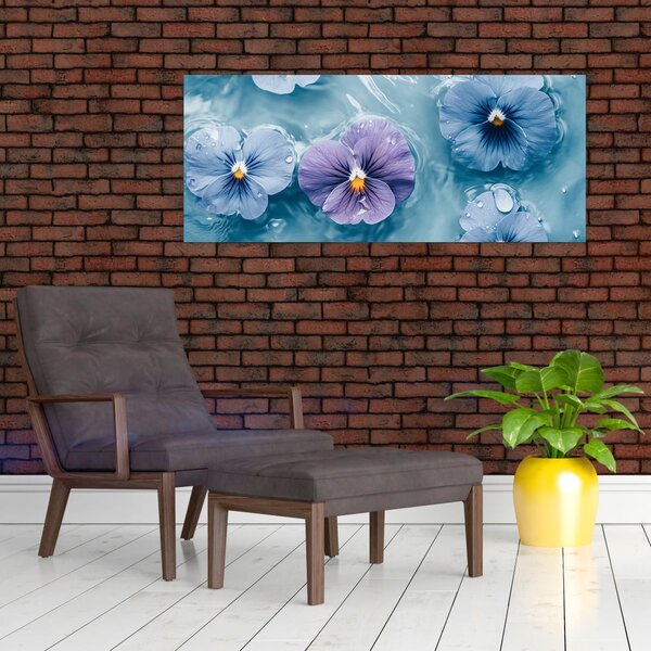 Slika - Ljubičice u vodi (120x50 cm)