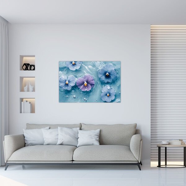Slika - Ljubičice u vodi (90x60 cm)