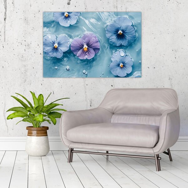 Slika - Ljubičice u vodi (90x60 cm)